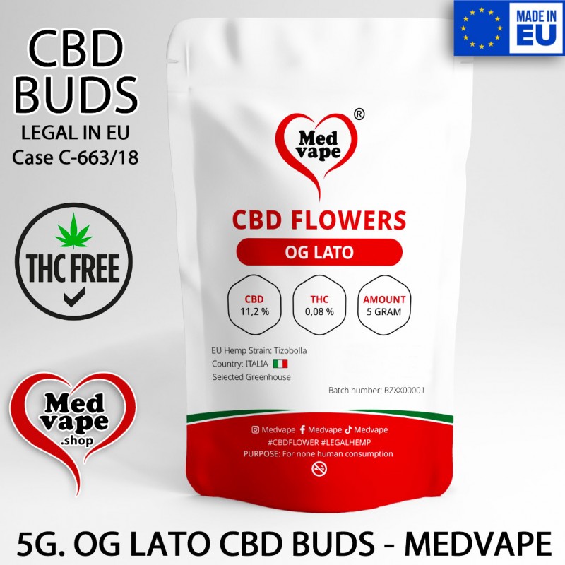 CBD BUDS "OG LATO" 5G. FLOWERS - MEDVAPE THC WEED