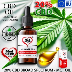 20% MEDVAPE CBD BROADSPECTRUM OIL 10ml MCT